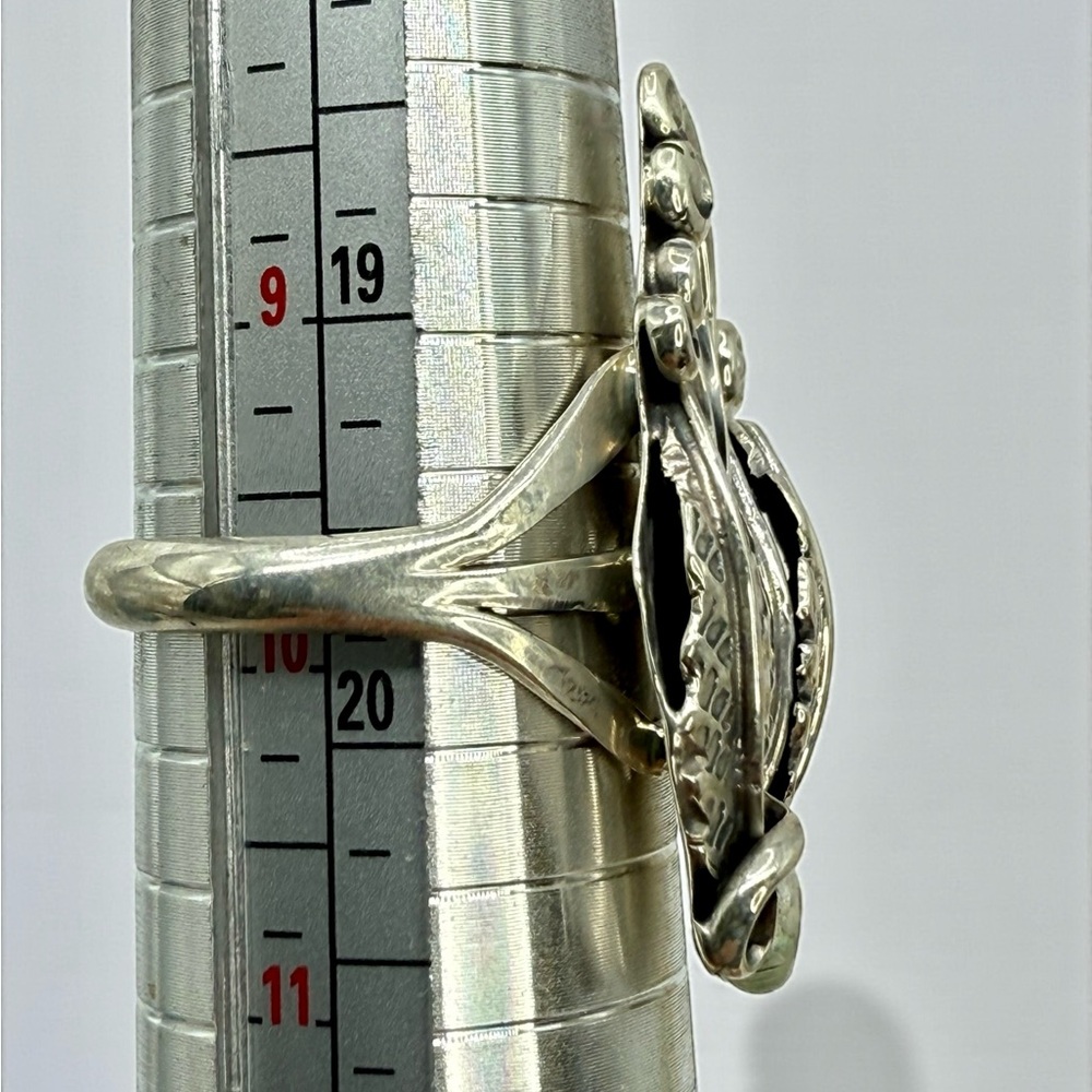 Native American Navajo Sterling Silver Statement Ring – Signed Harry B. Yazzie - Picture 10 of 16